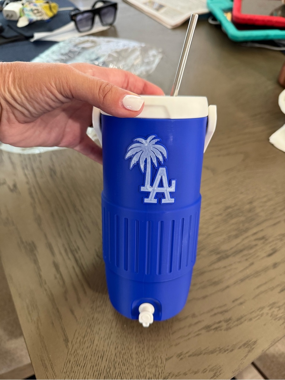 LA Dodgers Blue Palm Logo Insulated Beverage Dispenser